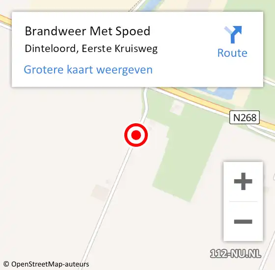 Locatie op kaart van de 112 melding: Brandweer Met Spoed Naar Dinteloord, Eerste Kruisweg op 1 april 2014 07:14