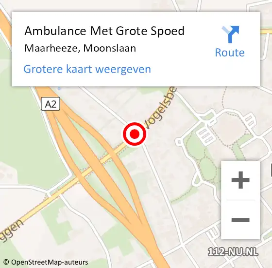 Locatie op kaart van de 112 melding: Ambulance Met Grote Spoed Naar Maarheeze, Moonslaan op 12 mei 2019 12:44