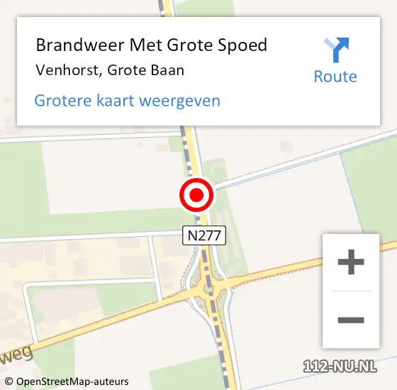 Locatie op kaart van de 112 melding: Brandweer Met Grote Spoed Naar Venhorst, Grote Baan op 12 mei 2019 13:57