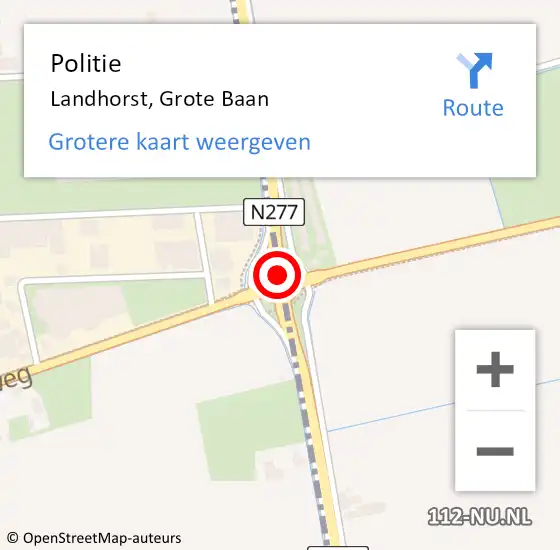 Locatie op kaart van de 112 melding: Politie Landhorst, Grote Baan op 12 mei 2019 13:58