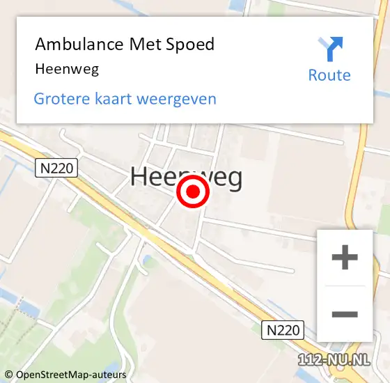 Locatie op kaart van de 112 melding: Ambulance Met Spoed Naar Heenweg op 12 mei 2019 14:59