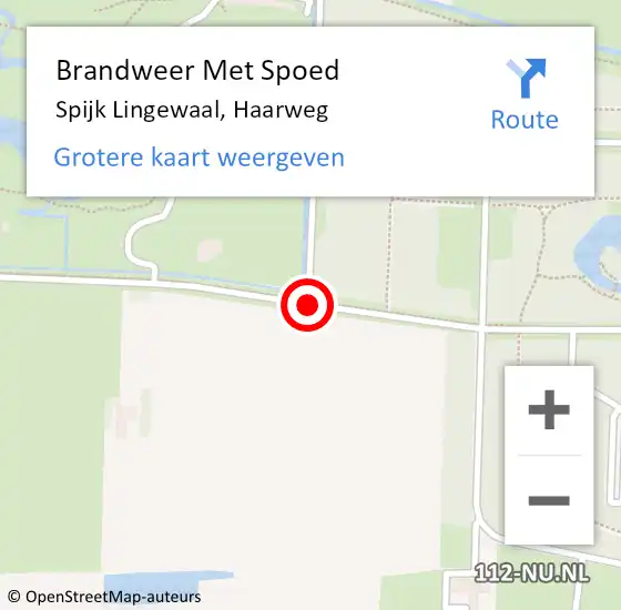 Locatie op kaart van de 112 melding: Brandweer Met Spoed Naar Spijk Lingewaal, Haarweg op 12 mei 2019 17:17