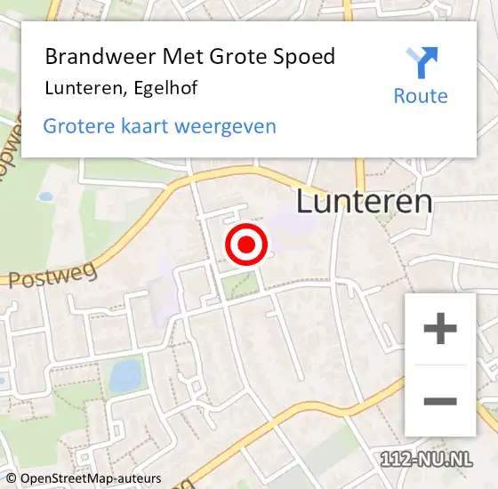 Locatie op kaart van de 112 melding: Brandweer Met Grote Spoed Naar Lunteren, Egelhof op 12 mei 2019 17:49