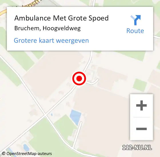 Locatie op kaart van de 112 melding: Ambulance Met Grote Spoed Naar Bruchem, Hoogveldweg op 12 mei 2019 19:50