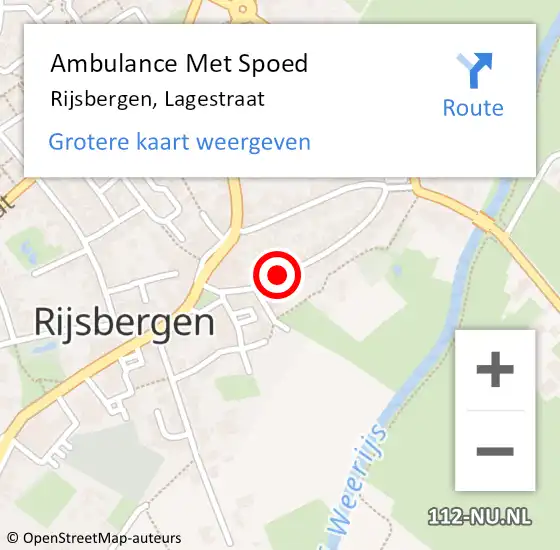 Locatie op kaart van de 112 melding: Ambulance Met Spoed Naar Rijsbergen, Lagestraat op 12 mei 2019 20:29