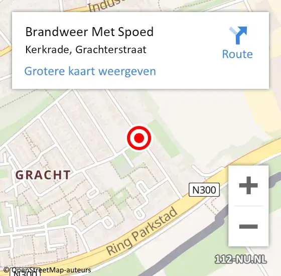 Locatie op kaart van de 112 melding: Brandweer Met Spoed Naar Kerkrade, Grachterstraat op 12 mei 2019 20:35