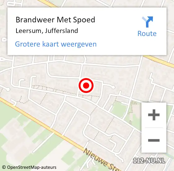 Locatie op kaart van de 112 melding: Brandweer Met Spoed Naar Leersum, Juffersland op 12 mei 2019 21:16