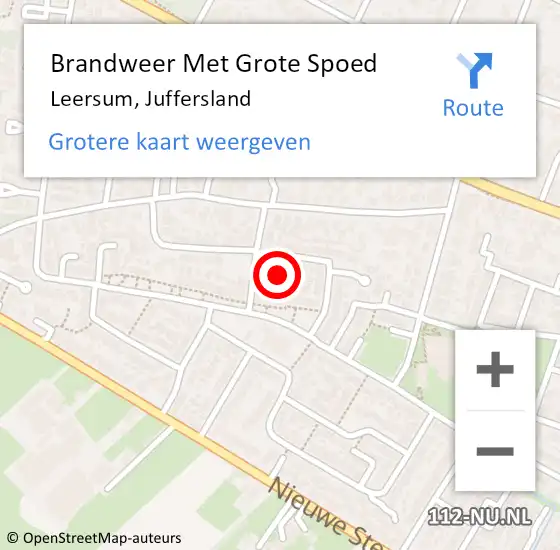 Locatie op kaart van de 112 melding: Brandweer Met Grote Spoed Naar Leersum, Juffersland op 12 mei 2019 21:17