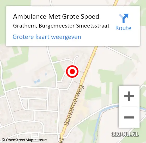 Locatie op kaart van de 112 melding: Ambulance Met Grote Spoed Naar Grathem, Burgemeester Smeetsstraat op 12 mei 2019 21:18