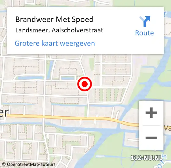 Locatie op kaart van de 112 melding: Brandweer Met Spoed Naar Landsmeer, Aalscholverstraat op 12 mei 2019 23:26