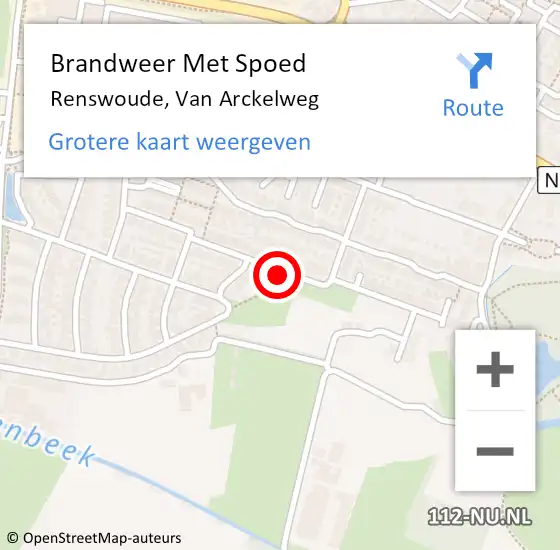 Locatie op kaart van de 112 melding: Brandweer Met Spoed Naar Renswoude, Van Arckelweg op 13 mei 2019 03:20