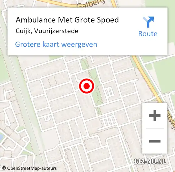 Locatie op kaart van de 112 melding: Ambulance Met Grote Spoed Naar Cuijk, Vuurijzerstede op 13 mei 2019 05:19