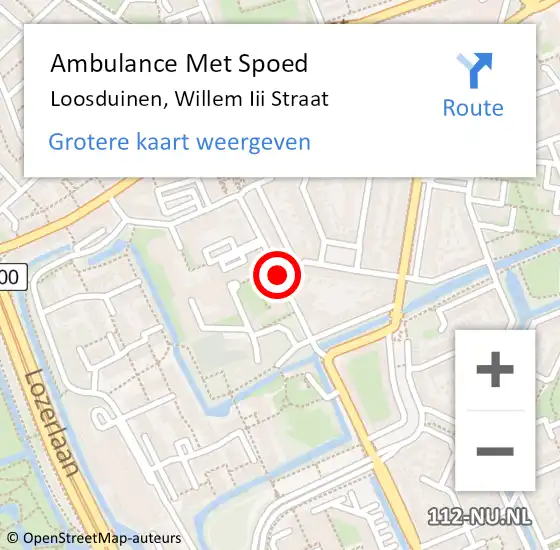 Locatie op kaart van de 112 melding: Ambulance Met Spoed Naar Loosduinen, Willem Iii Straat op 13 mei 2019 12:13