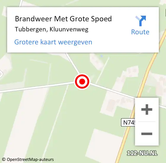 Locatie op kaart van de 112 melding: Brandweer Met Grote Spoed Naar Tubbergen, Kluunvenweg op 13 mei 2019 12:21