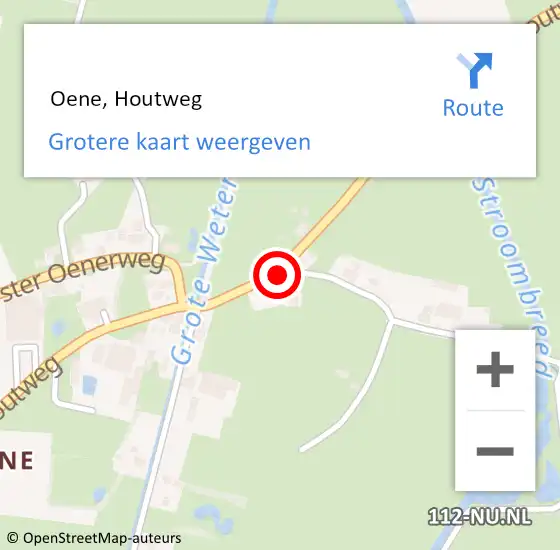 Locatie op kaart van de 112 melding:  Oene, Houtweg op 13 mei 2019 12:22