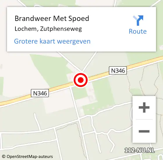 Locatie op kaart van de 112 melding: Brandweer Met Spoed Naar Lochem, Zutphenseweg op 13 mei 2019 15:05