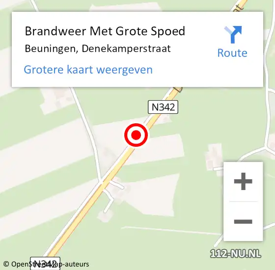 Locatie op kaart van de 112 melding: Brandweer Met Grote Spoed Naar Beuningen, Denekamperstraat op 13 mei 2019 15:14