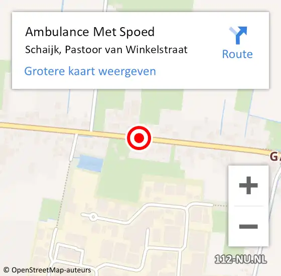Locatie op kaart van de 112 melding: Ambulance Met Spoed Naar Schaijk, Pastoor van Winkelstraat op 13 mei 2019 15:26
