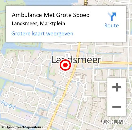 Locatie op kaart van de 112 melding: Ambulance Met Grote Spoed Naar Landsmeer, Marktplein op 13 mei 2019 15:49