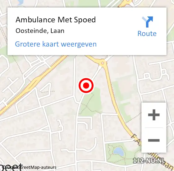 Locatie op kaart van de 112 melding: Ambulance Met Spoed Naar Oosteinde, Laan op 13 mei 2019 16:22