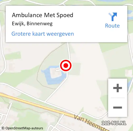 Locatie op kaart van de 112 melding: Ambulance Met Spoed Naar Ewijk, Binnenweg op 13 mei 2019 16:57