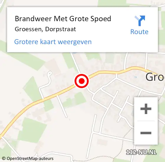 Locatie op kaart van de 112 melding: Brandweer Met Grote Spoed Naar Groessen, Dorpstraat op 13 mei 2019 18:40