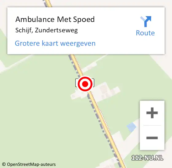 Locatie op kaart van de 112 melding: Ambulance Met Spoed Naar Schijf, Zundertseweg op 13 mei 2019 18:49