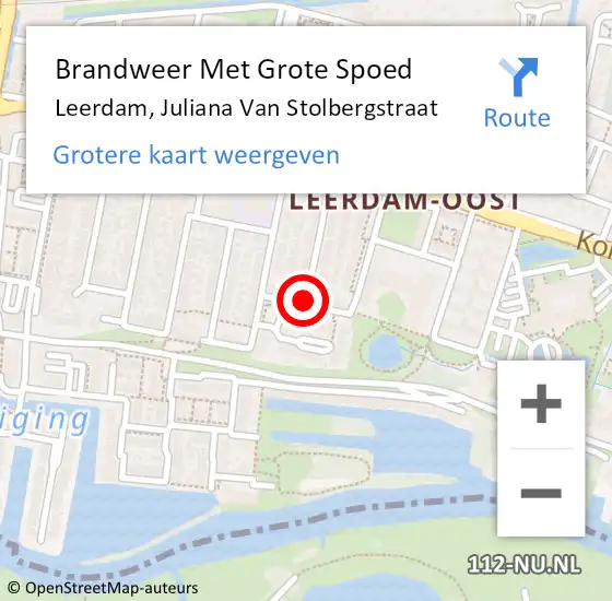 Locatie op kaart van de 112 melding: Brandweer Met Grote Spoed Naar Leerdam, Juliana Van Stolbergstraat op 13 mei 2019 19:05