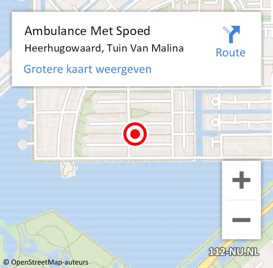 Locatie op kaart van de 112 melding: Ambulance Met Spoed Naar Heerhugowaard, Tuin Van Malina op 13 mei 2019 19:07