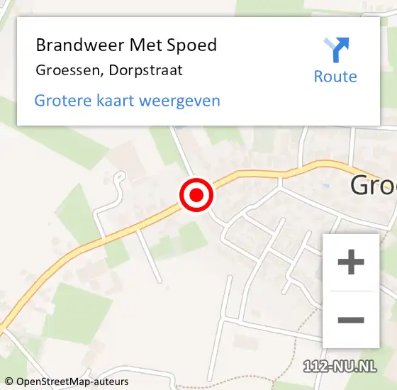 Locatie op kaart van de 112 melding: Brandweer Met Spoed Naar Groessen, Dorpstraat op 13 mei 2019 19:20