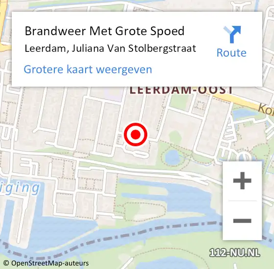 Locatie op kaart van de 112 melding: Brandweer Met Grote Spoed Naar Leerdam, Juliana Van Stolbergstraat op 13 mei 2019 19:27