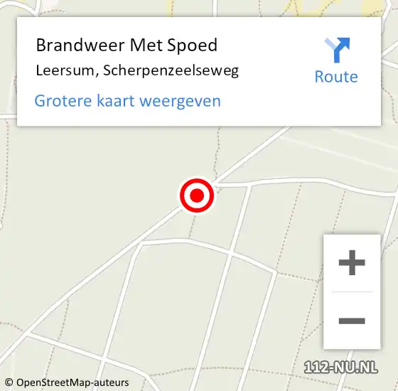 Locatie op kaart van de 112 melding: Brandweer Met Spoed Naar Leersum, Scherpenzeelseweg op 13 mei 2019 20:10