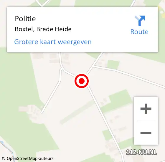 Locatie op kaart van de 112 melding: Politie Boxtel, Brede Heide op 13 mei 2019 20:22