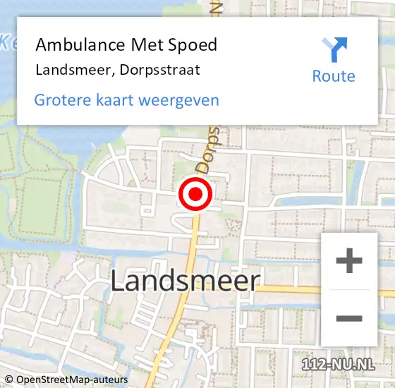 Locatie op kaart van de 112 melding: Ambulance Met Spoed Naar Landsmeer, Dorpsstraat op 13 mei 2019 20:50