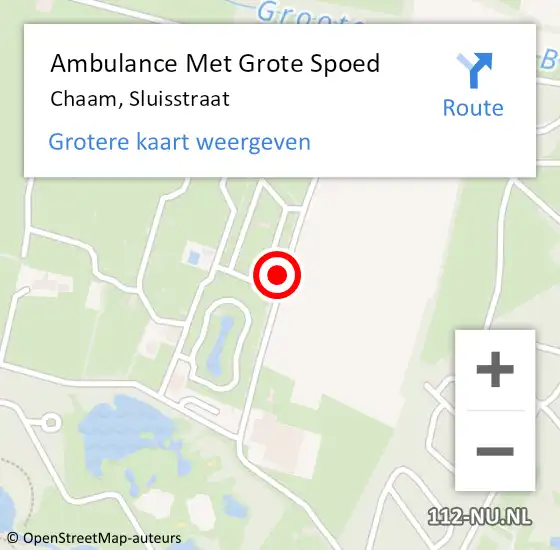 Locatie op kaart van de 112 melding: Ambulance Met Grote Spoed Naar Chaam, Sluisstraat op 13 mei 2019 21:27