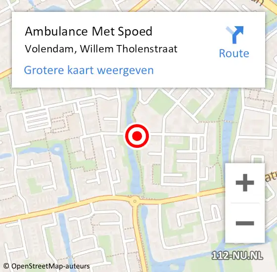 Locatie op kaart van de 112 melding: Ambulance Met Spoed Naar Volendam, Willem Tholenstraat op 13 mei 2019 23:11