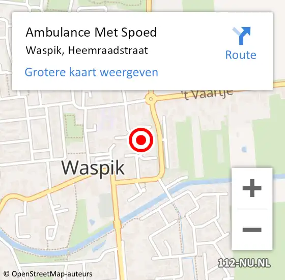 Locatie op kaart van de 112 melding: Ambulance Met Spoed Naar Waspik, Heemraadstraat op 13 mei 2019 23:12