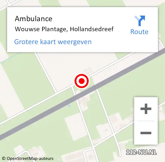 Locatie op kaart van de 112 melding: Ambulance Wouwse Plantage, Hollandsedreef op 14 mei 2019 08:12