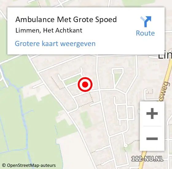 Locatie op kaart van de 112 melding: Ambulance Met Grote Spoed Naar Limmen, Het Achtkant op 14 mei 2019 08:46