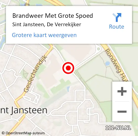 Locatie op kaart van de 112 melding: Brandweer Met Grote Spoed Naar Sint Jansteen, De Verrekijker op 14 mei 2019 09:03