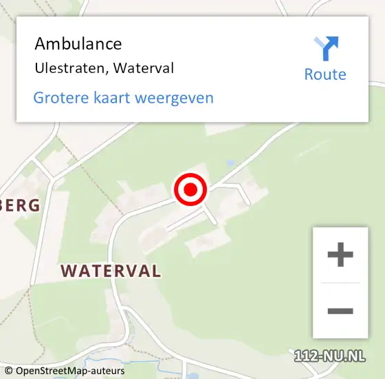 Locatie op kaart van de 112 melding: Ambulance Ulestraten, Waterval op 1 april 2014 10:19