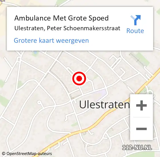 Locatie op kaart van de 112 melding: Ambulance Met Grote Spoed Naar Ulestraten, Peter Schoenmakersstraat op 1 april 2014 10:31