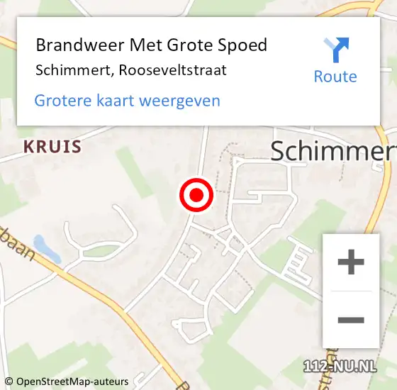 Locatie op kaart van de 112 melding: Brandweer Met Grote Spoed Naar Schimmert, Rooseveltstraat op 14 mei 2019 12:22