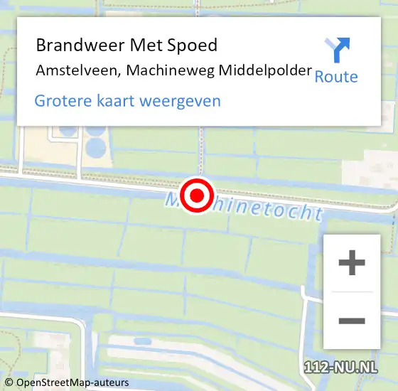 Locatie op kaart van de 112 melding: Brandweer Met Spoed Naar Amstelveen, Machineweg Middelpolder op 14 mei 2019 12:57