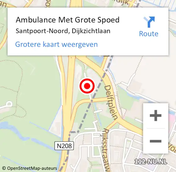 Locatie op kaart van de 112 melding: Ambulance Met Grote Spoed Naar Santpoort-Noord, Dijkzichtlaan op 14 mei 2019 13:23