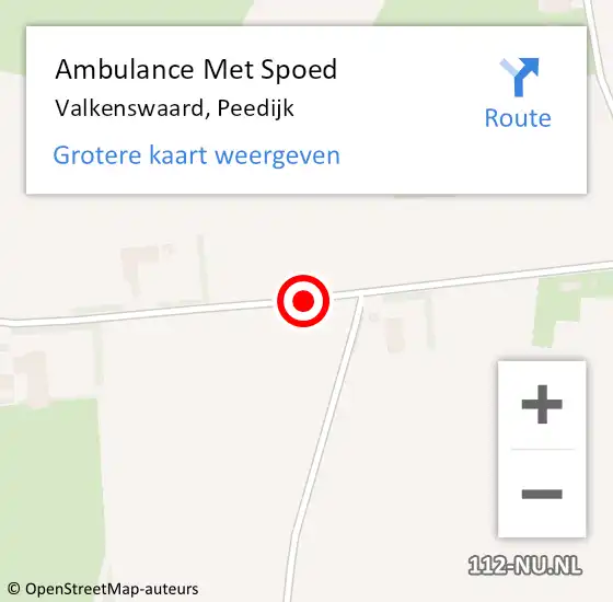 Locatie op kaart van de 112 melding: Ambulance Met Spoed Naar Valkenswaard, Peedijk op 14 mei 2019 14:43