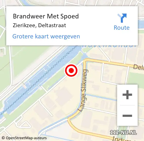 Locatie op kaart van de 112 melding: Brandweer Met Spoed Naar Zierikzee, Deltastraat op 14 mei 2019 14:50