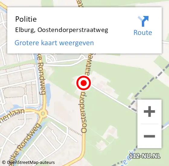 Locatie op kaart van de 112 melding: Politie Elburg, Oostendorperstraatweg op 14 mei 2019 15:48