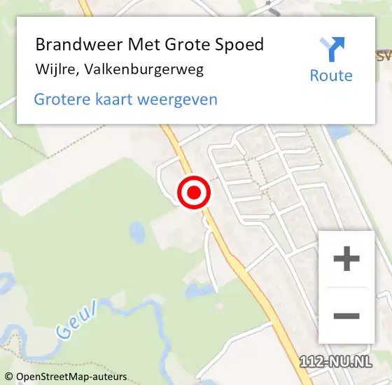 Locatie op kaart van de 112 melding: Brandweer Met Grote Spoed Naar Wijlre, Valkenburgerweg op 14 mei 2019 18:04