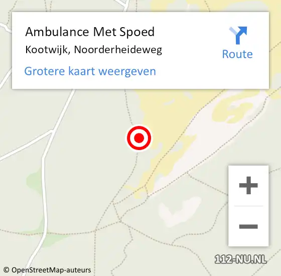 Locatie op kaart van de 112 melding: Ambulance Met Spoed Naar Kootwijk, Noorderheideweg op 14 mei 2019 18:04